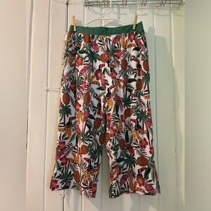 Cuddl Duds tropical crop pajama pants-small NWOT
